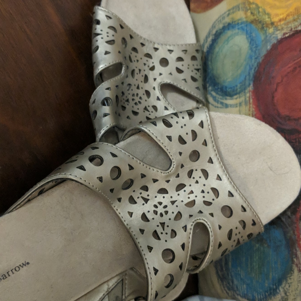 Silver cut out sandals